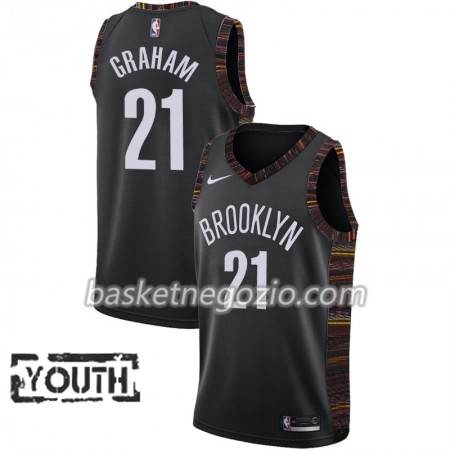Canotte Bambino Brooklyn Nets Treveon Graham 21 2018-19 Nike City Edition Nero Swingman